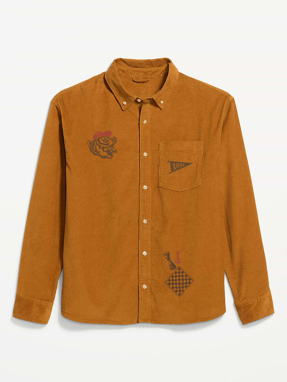 Loose Fit Long-Sleeve Corduroy Shirt