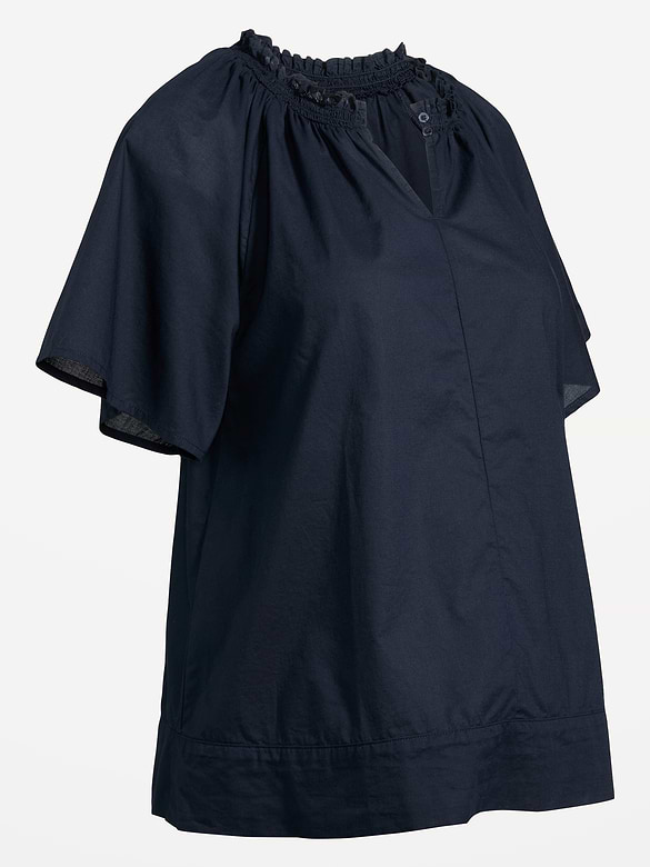 Maternity Ruffle-Collar Popover Top