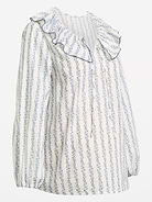 Image number 1 showing, Maternity Ruffle-Collar Popover Top