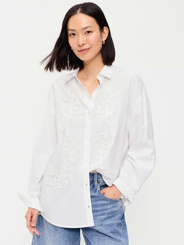 Oversized Button-Down Boyfriend Shirt