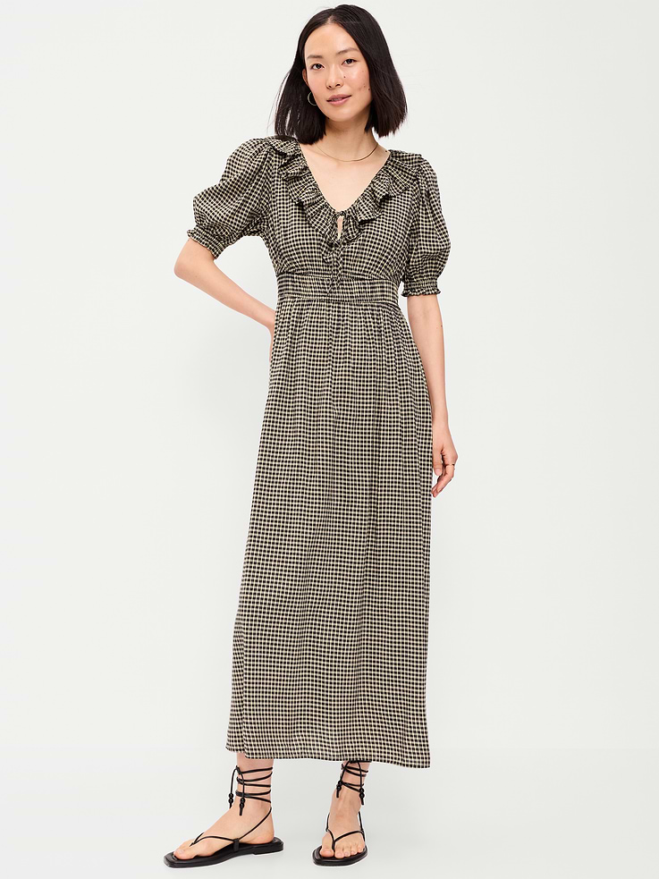 Image number 1 showing, Ruffle-Trim Boho Maxi Dress