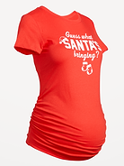Image number 1 showing, Maternity Side-Shirred Graphic T-Shirt