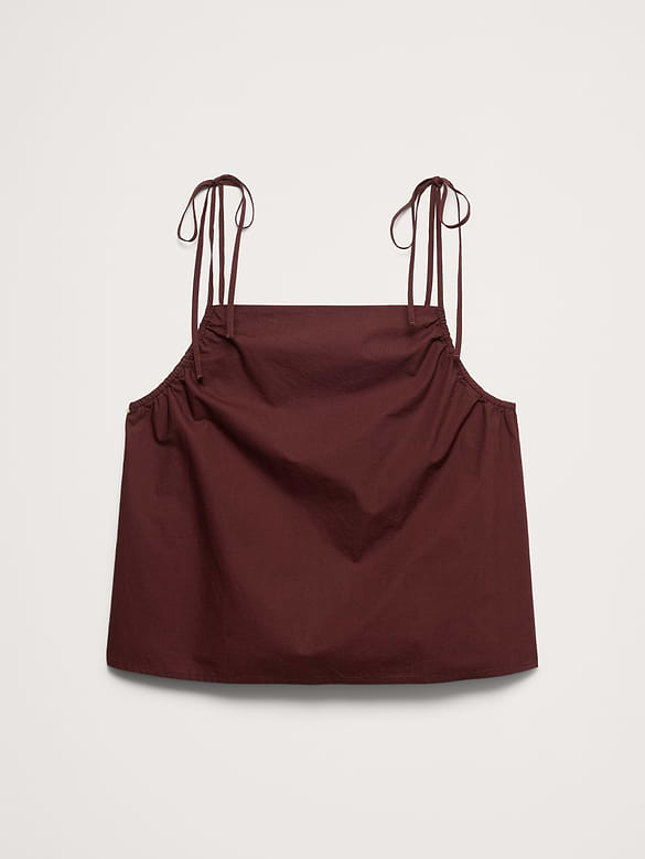 Cotton Poplin Tie-Strap Tank