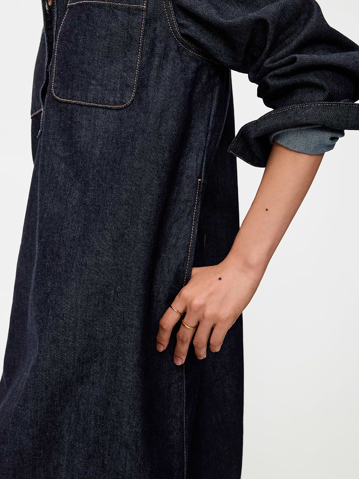 Image number 5 showing, Long-Sleeve Denim Mini Shirt Dress