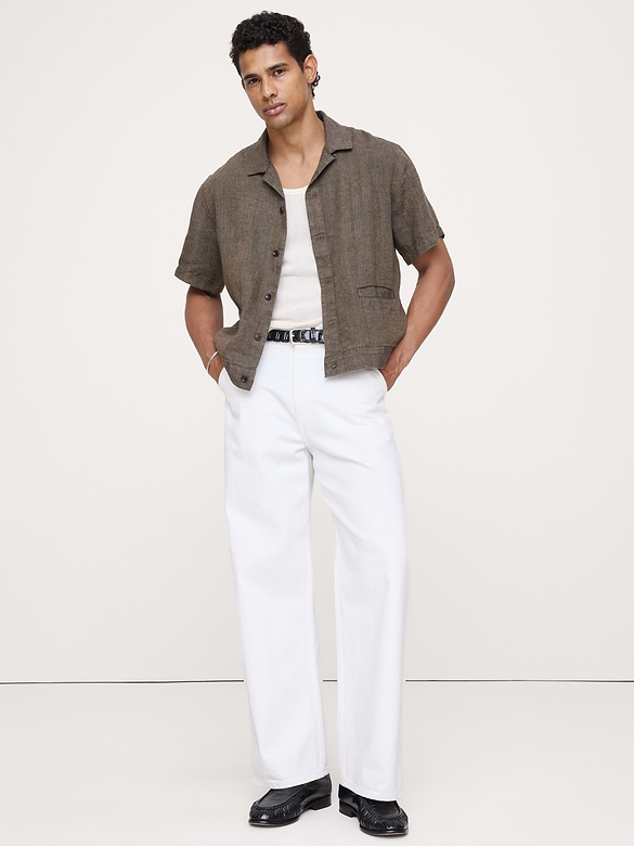 Chemise de vacances coupe standard en lin