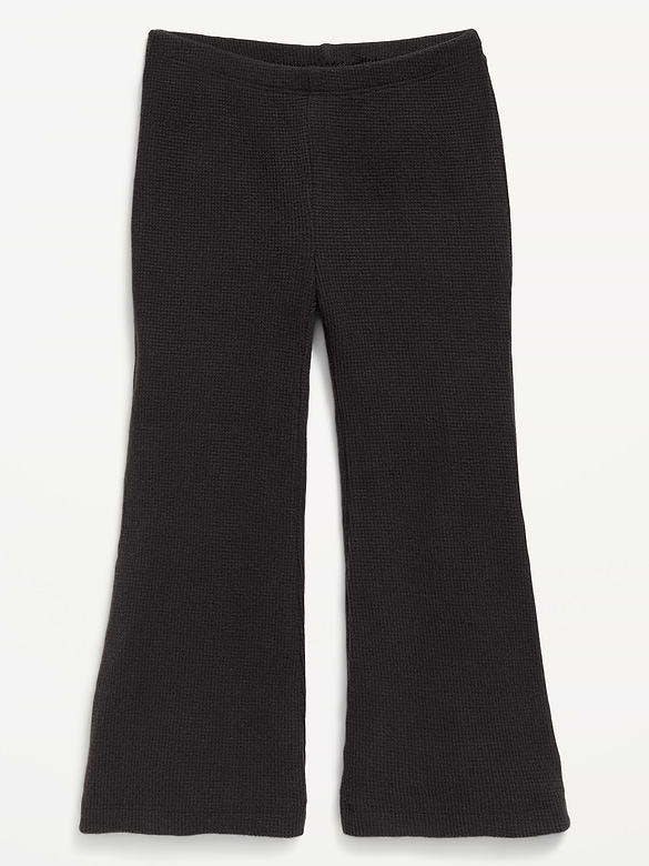 Waffle Knit Flared Leggings for Toddler Girls