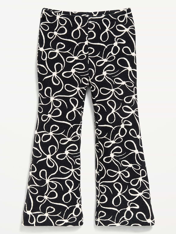 Waffle Knit Flared Leggings for Toddler Girls