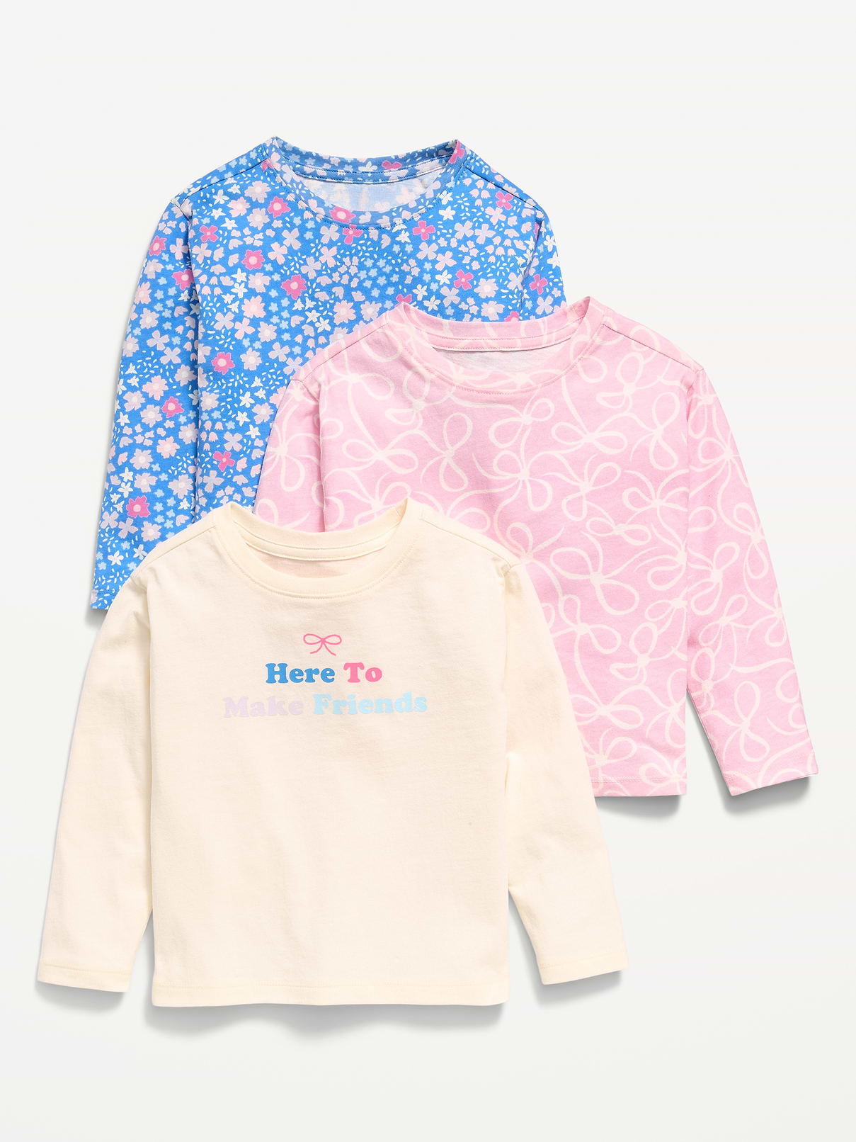 Image number 1 showing, Long-Sleeve T-Shirt 3-Pack for Toddler Girls