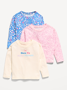 Image number 1 showing, Long-Sleeve T-Shirt 3-Pack for Toddler Girls