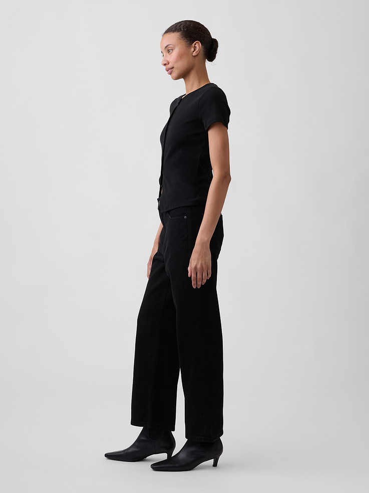Image number 3 showing, Low Slung SuperSoft Relaxed Straight Crop Jeans