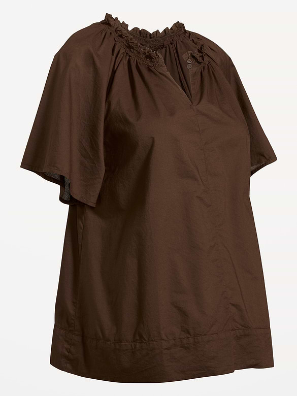 Maternity Ruffle-Collar Popover Top