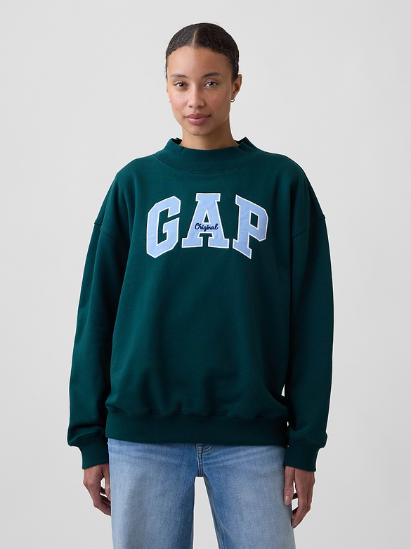 Oversized Gap Logo Mockneck Tunic Sweatshirt