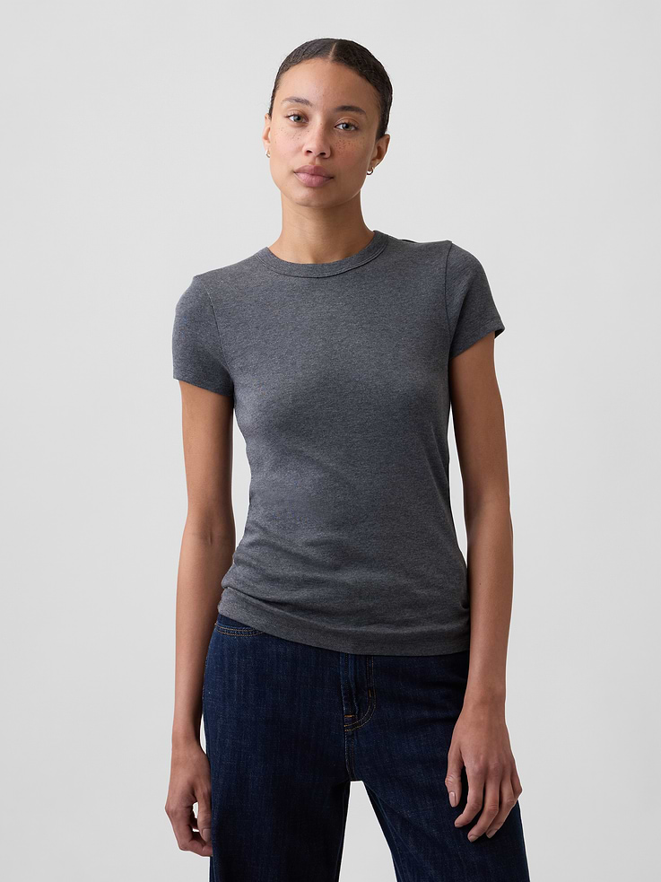 Image number 1 showing, Ribbed Crewneck T-Shirt
