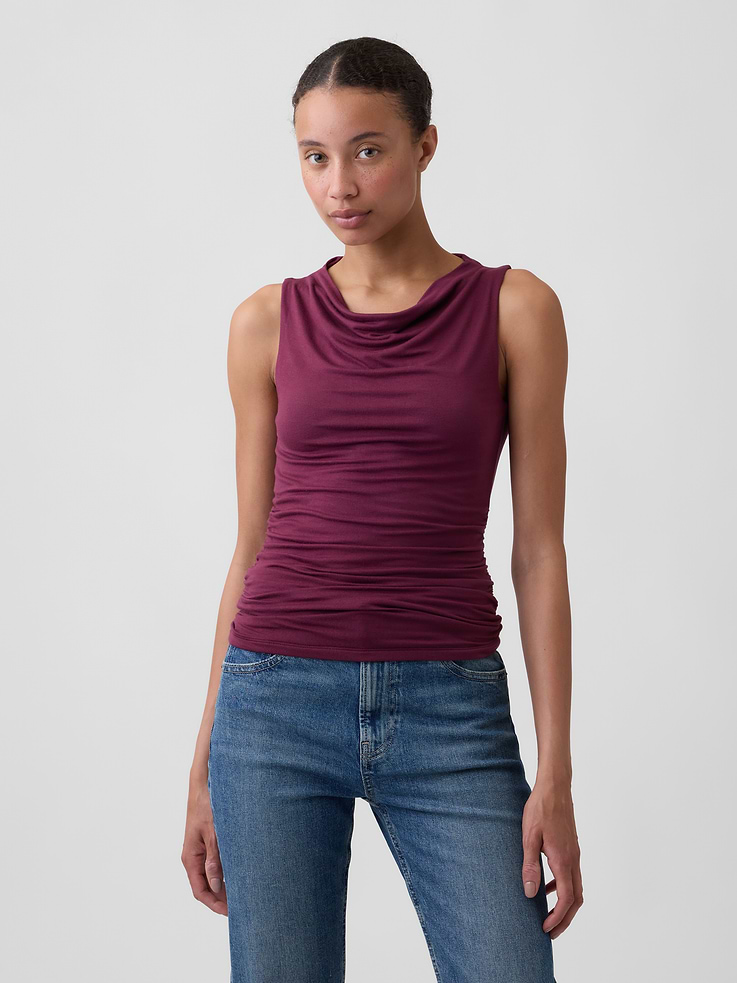 Image number 1 showing, Sleeveless Cowl-Neck Top