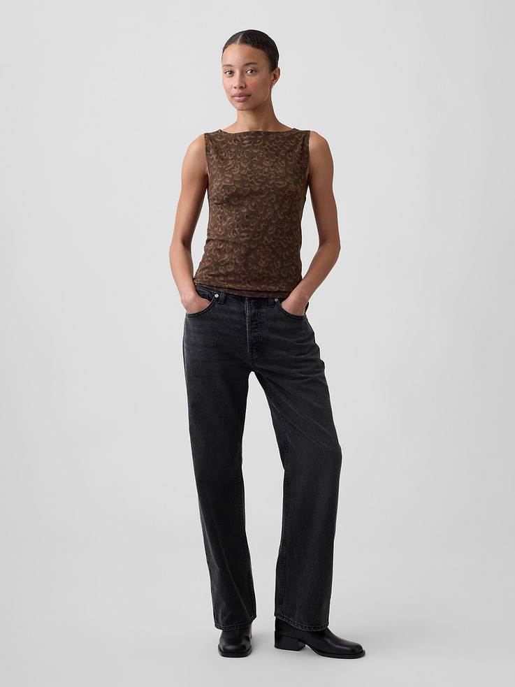 Image 3 of 5, Sleeveless Boatneck Tank Top