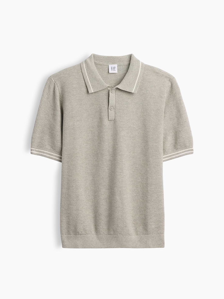 Image number 1 showing, Kids Relaxed Sweater Polo Shirt