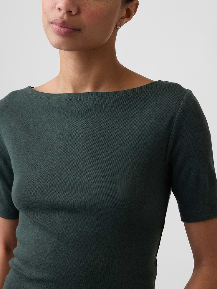Image number 4 showing, Modern Ribbed Boatneck Top