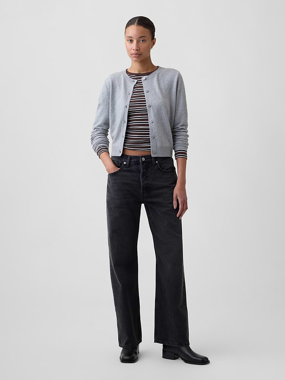 Low Slung Relaxed Straight Jeans