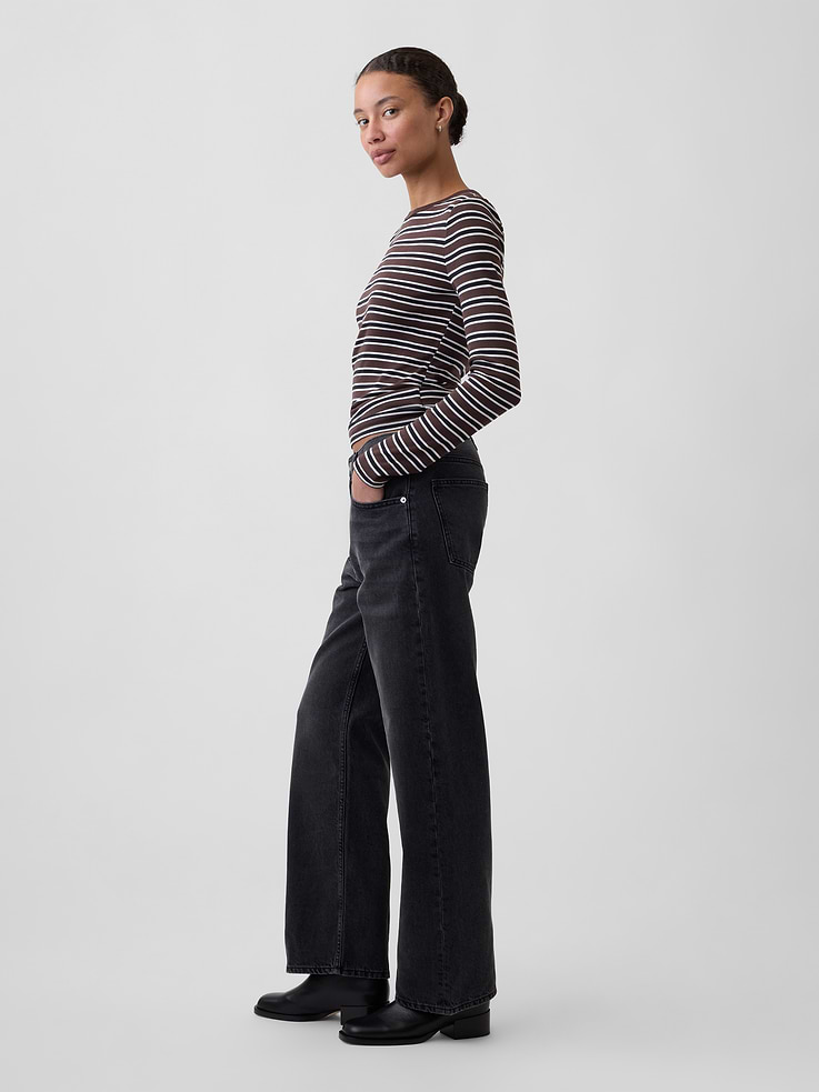 Image number 3 showing, Low Slung Relaxed Straight Jeans