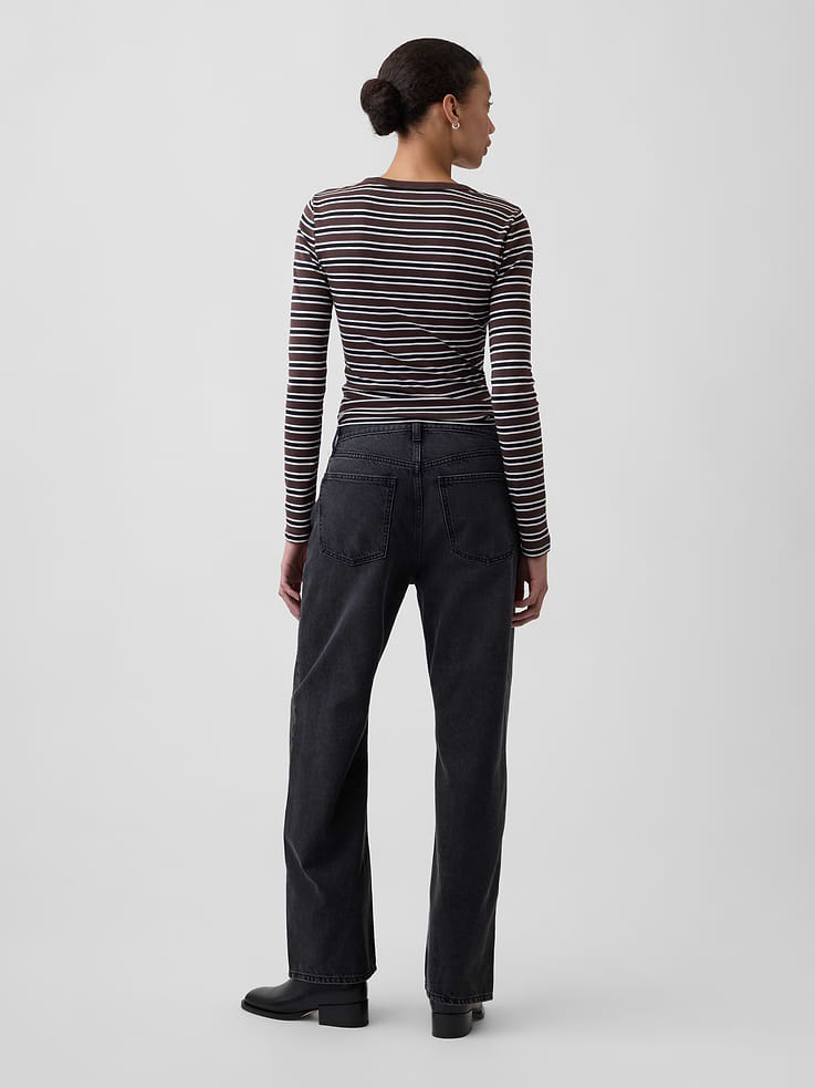 Image number 4 showing, Low Slung Relaxed Straight Jeans