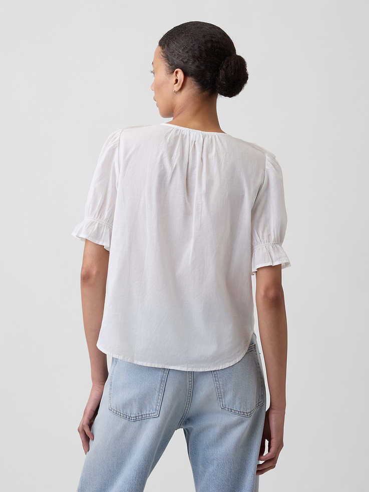 Image number 2 showing, Relaxed V-Neck Ruffle Top