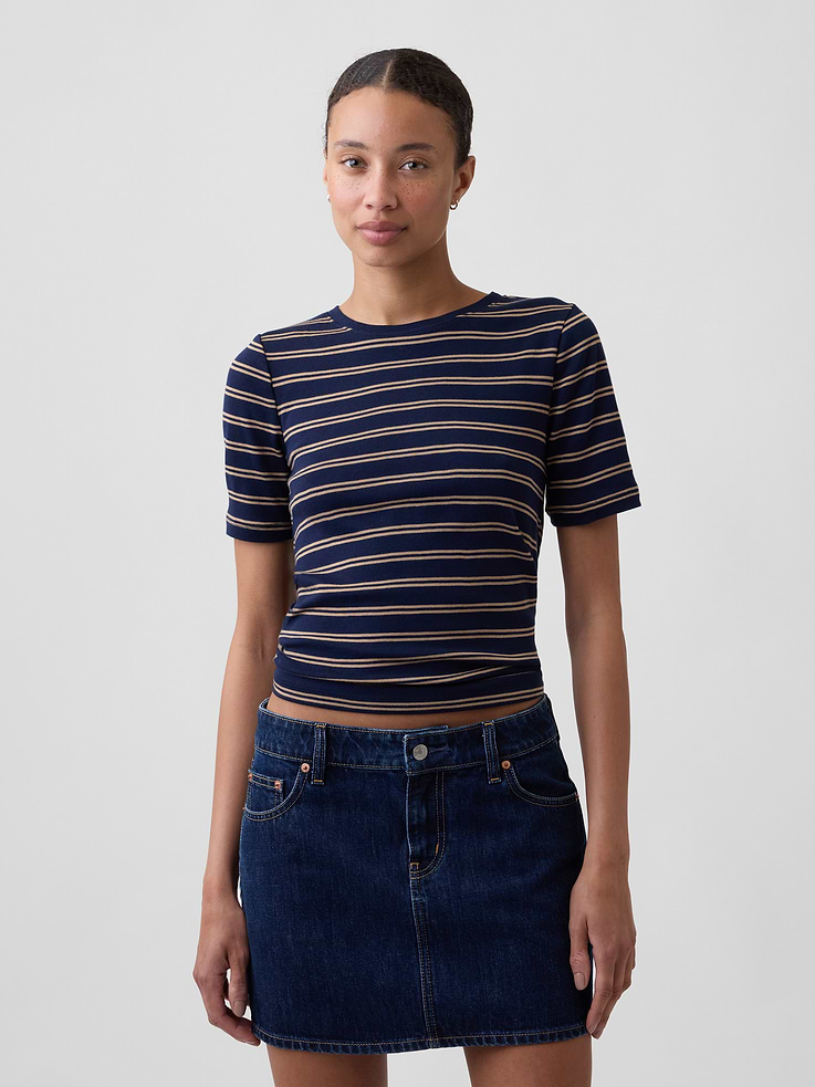 Image number 1 showing, Modern Ribbed Crewneck T-Shirt