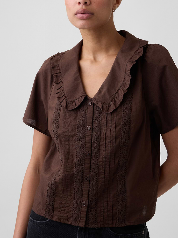 Image number 4 showing, Relaxed Lace-Trim Top