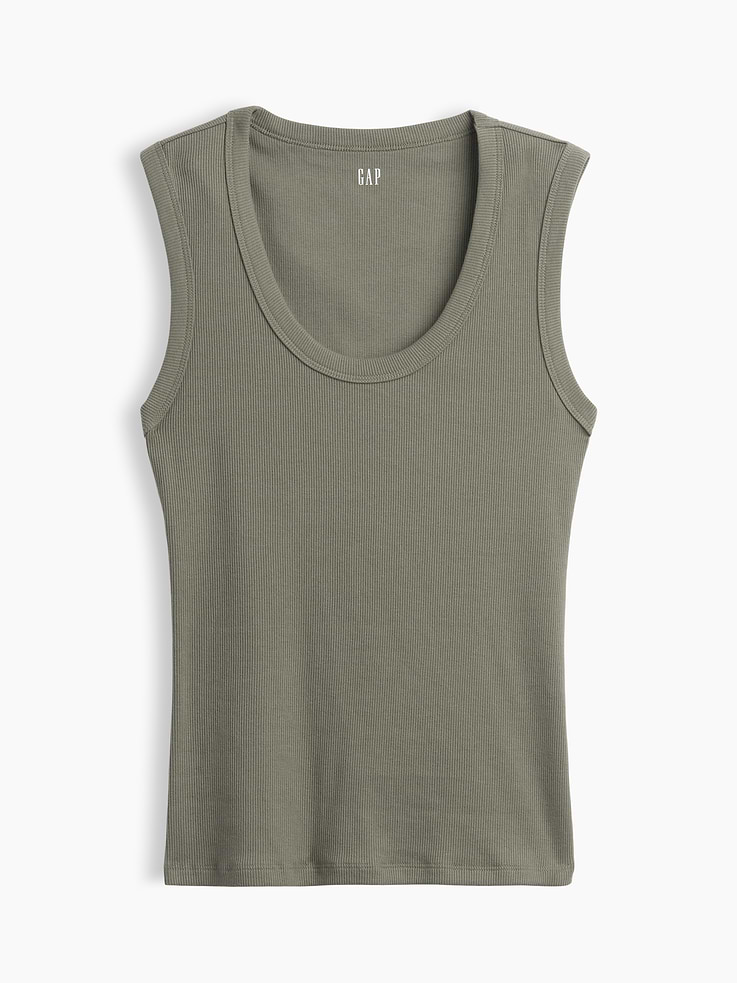 Image number 5 showing, Ribbed Scoopneck Tank Top