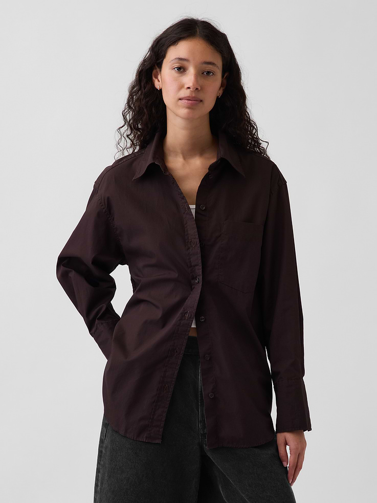 L'image numéro 1 présente Chemise ample en popeline de coton biologique