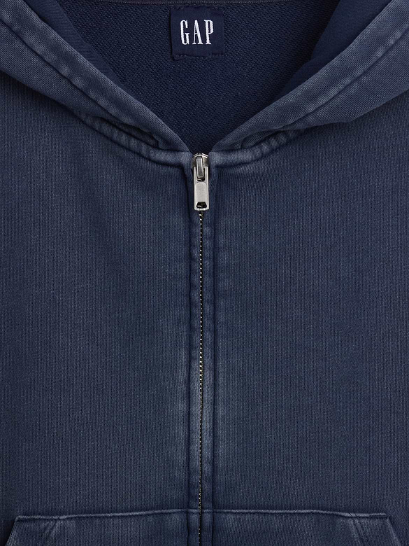 VintageSoft Terry Oversized Wedge Zip Hoodie