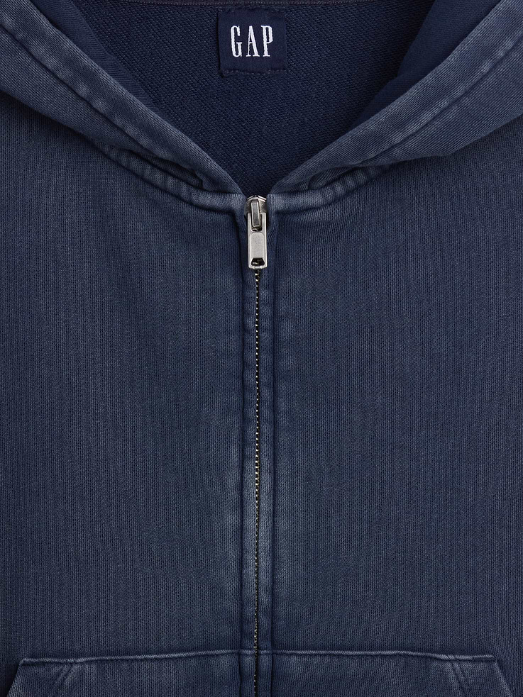 Image number 5 showing, VintageSoft Terry Oversized Wedge Zip Hoodie