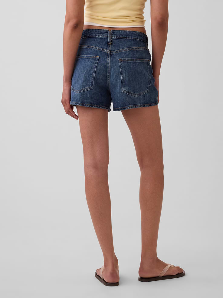 Image number 4 showing, 3.5" High Rise Relaxed Straight Denim Shorts