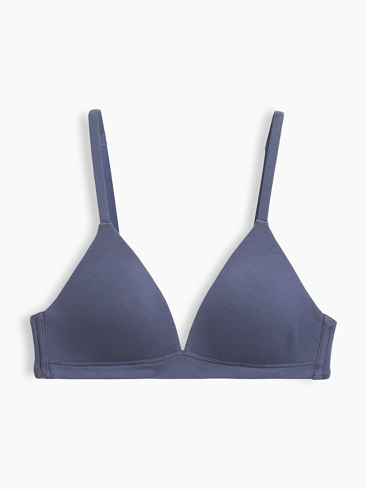 L'image numéro 6 présente Soutien-gorge à bonnets triangulaires en coton biologique extensible PureDouceur