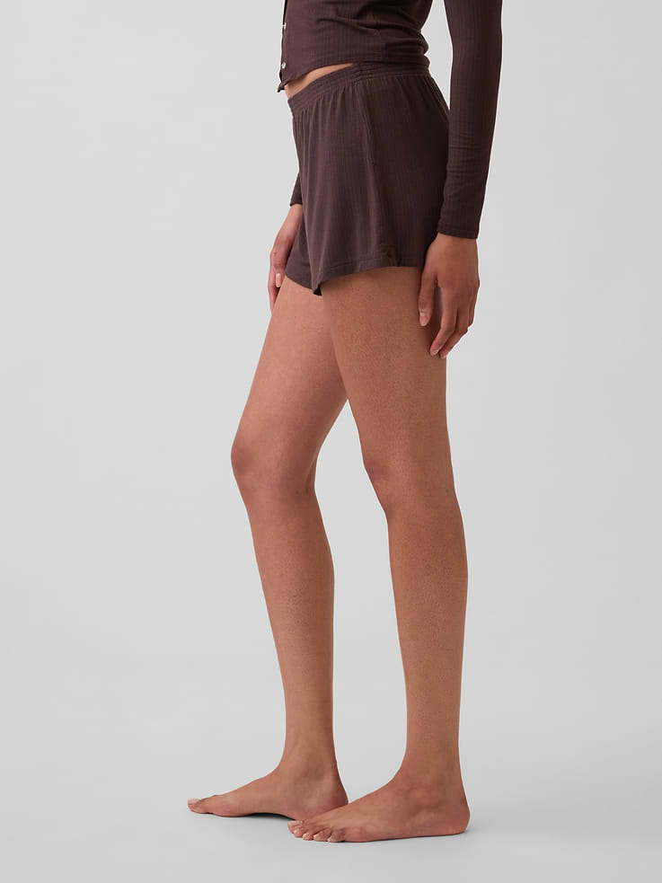 Image number 3 showing, SoftMade Modal Rib PJ Shorts
