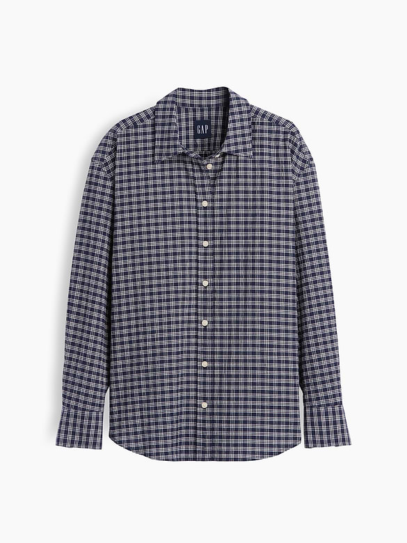 Seersucker Plaid Oversized Shirt