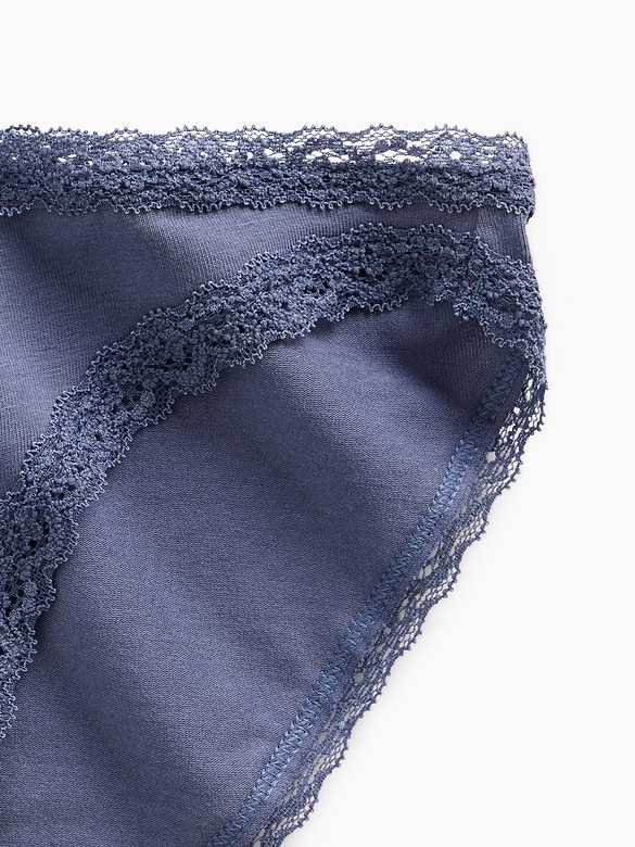 SoftMade Organic Stretch Cotton Lace-Trim Bikini