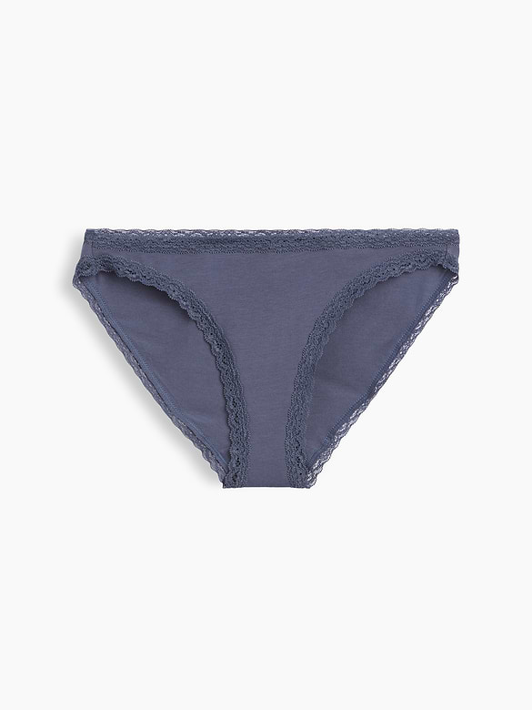 SoftMade Organic Stretch Cotton Lace-Trim Bikini