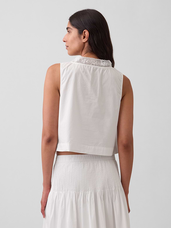 Poplin Pintuck Shell Top