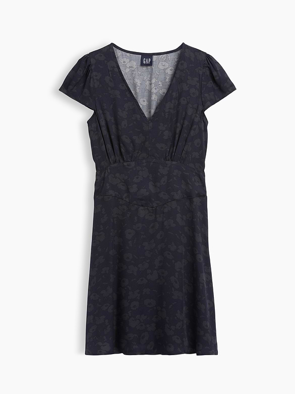 V-Neck Print Mini Dress
