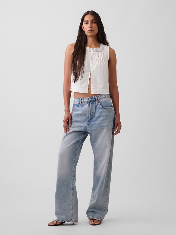 Poplin Pintuck Shell Top