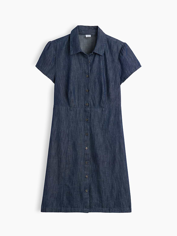 Empire-Waist Mini Shirtdress