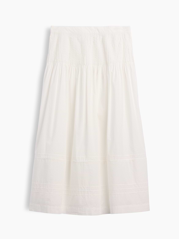 Poplin Pintuck Maxi Skirt
