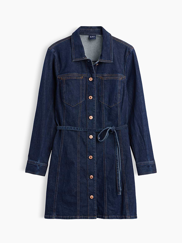 Denim Belted Mini Dress