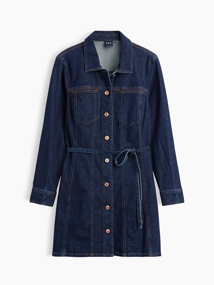 Image number 5 showing, Denim Belted Mini Dress