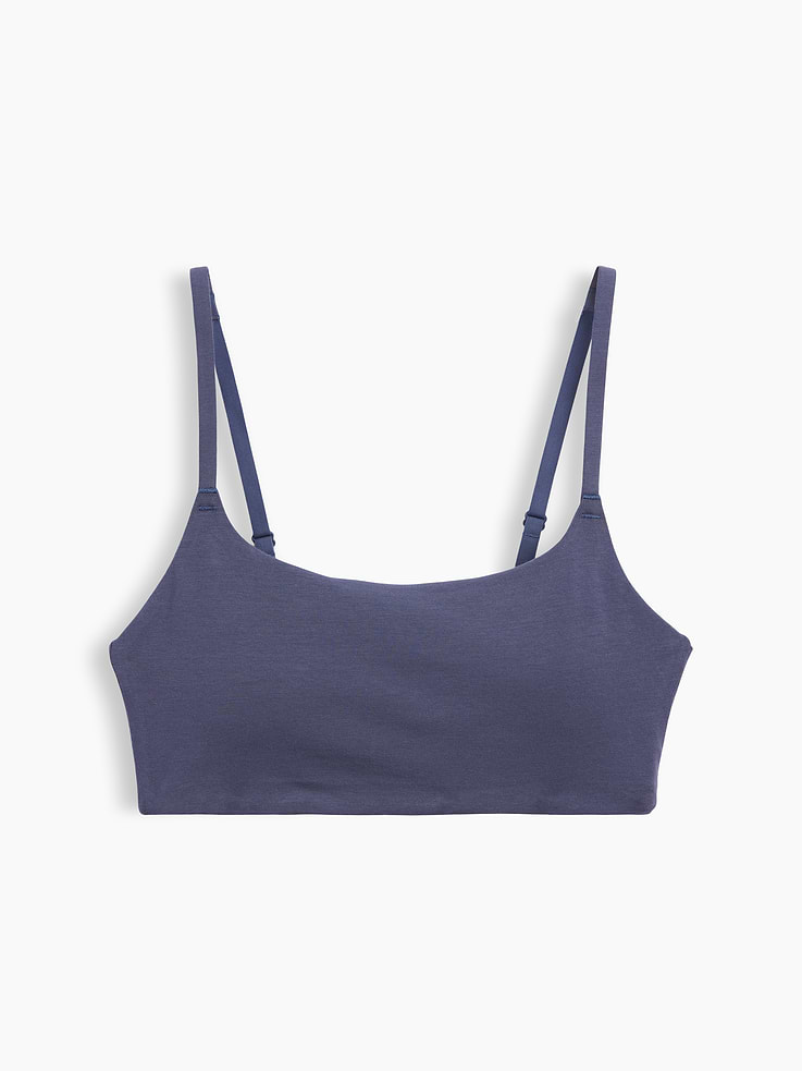L'image numéro 6 présente Soutien-gorge léger à encolure dégagée en coton biologique extensible PureDouceur