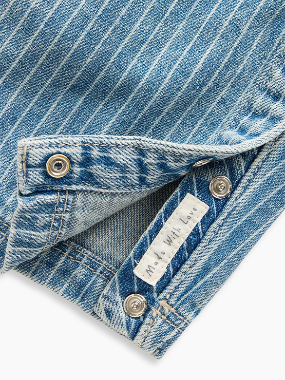 Baby Denim Stripe Utility One-Piece