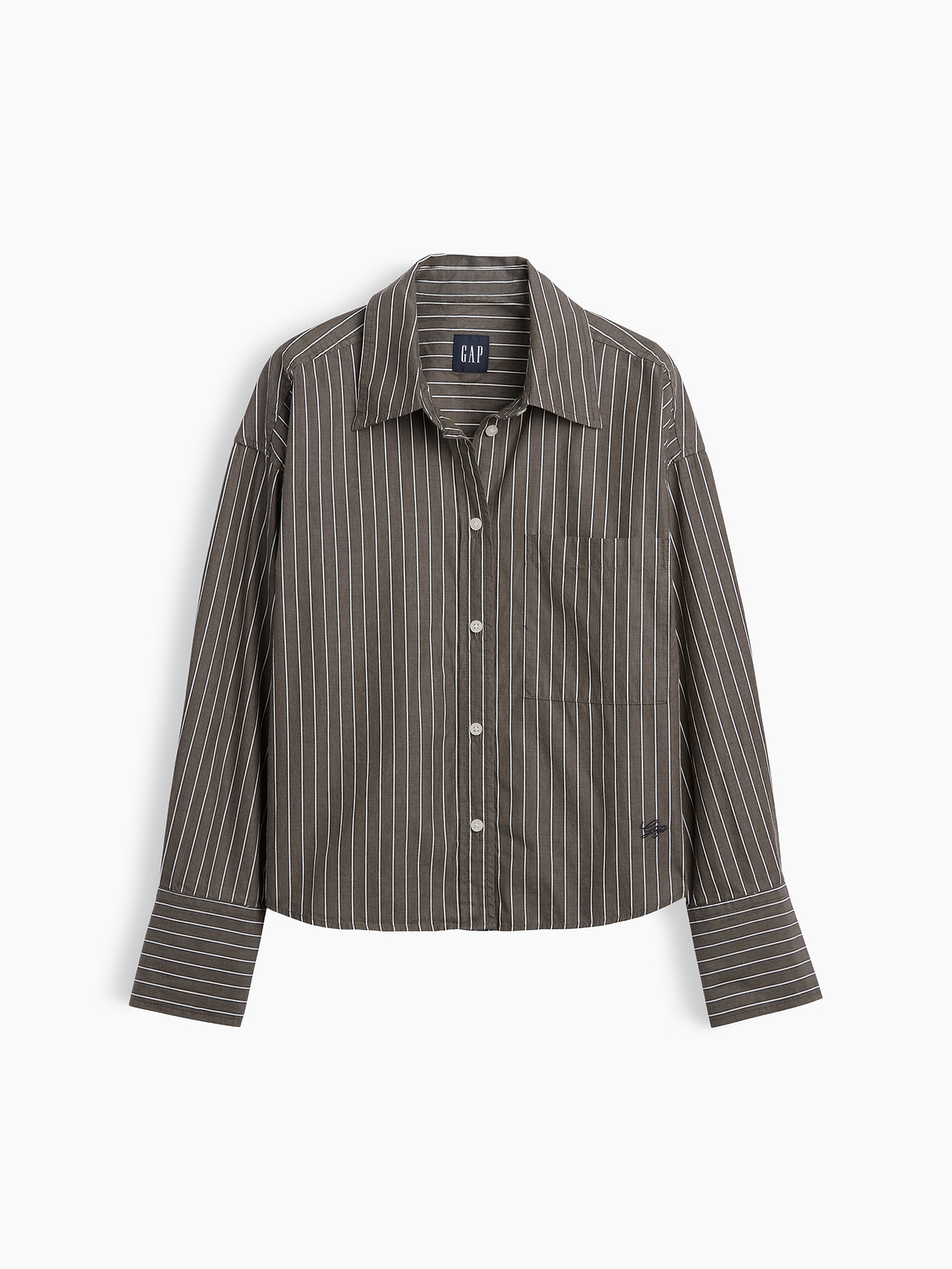 トップス OrganicCottonPigmentRelaxT-shirts ovy Organic Cotton Poplin Oversized Crop Shirt | Gap