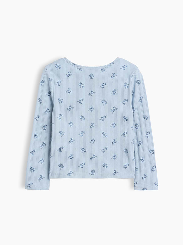 Baby & Toddler Pointelle Rib Floral Cardigan