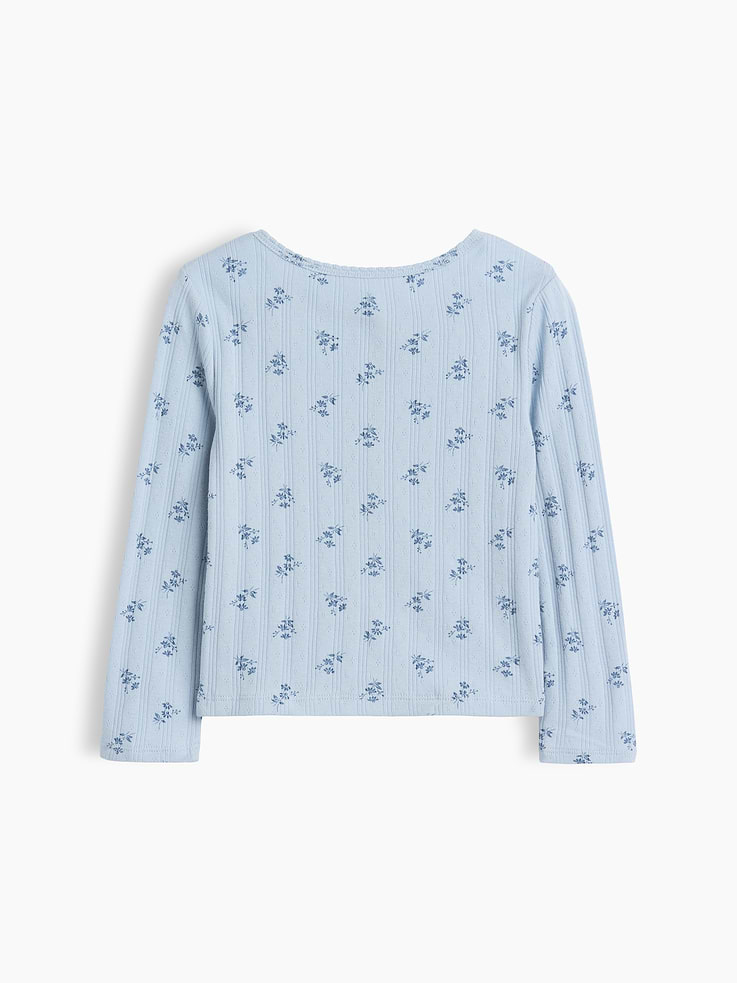 Image number 2 showing, Baby & Toddler Pointelle Rib Floral Cardigan