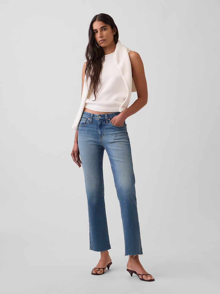 Image number 1 showing, Low Rise Long & Lean Crop Jeans